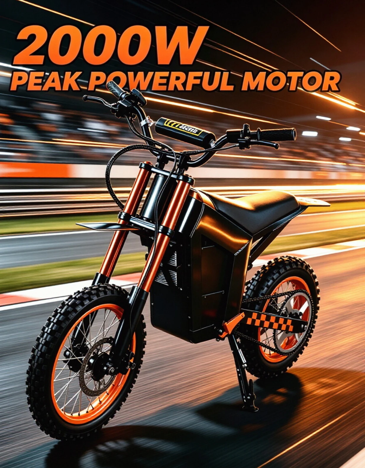 

2000W Off-road Electric Bike for Adults, 34 MPH High Speed, 31 Miles Range, 12/10 Inch Knobby Tires, Hydraulic Disc Brake, 330 L