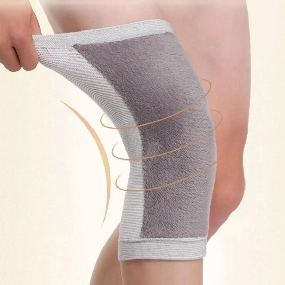 

Pressurized Elastic Wool Knee Pads Cotton Polyester Stripe Design Knee Protector Nude Black Grey Skin Color