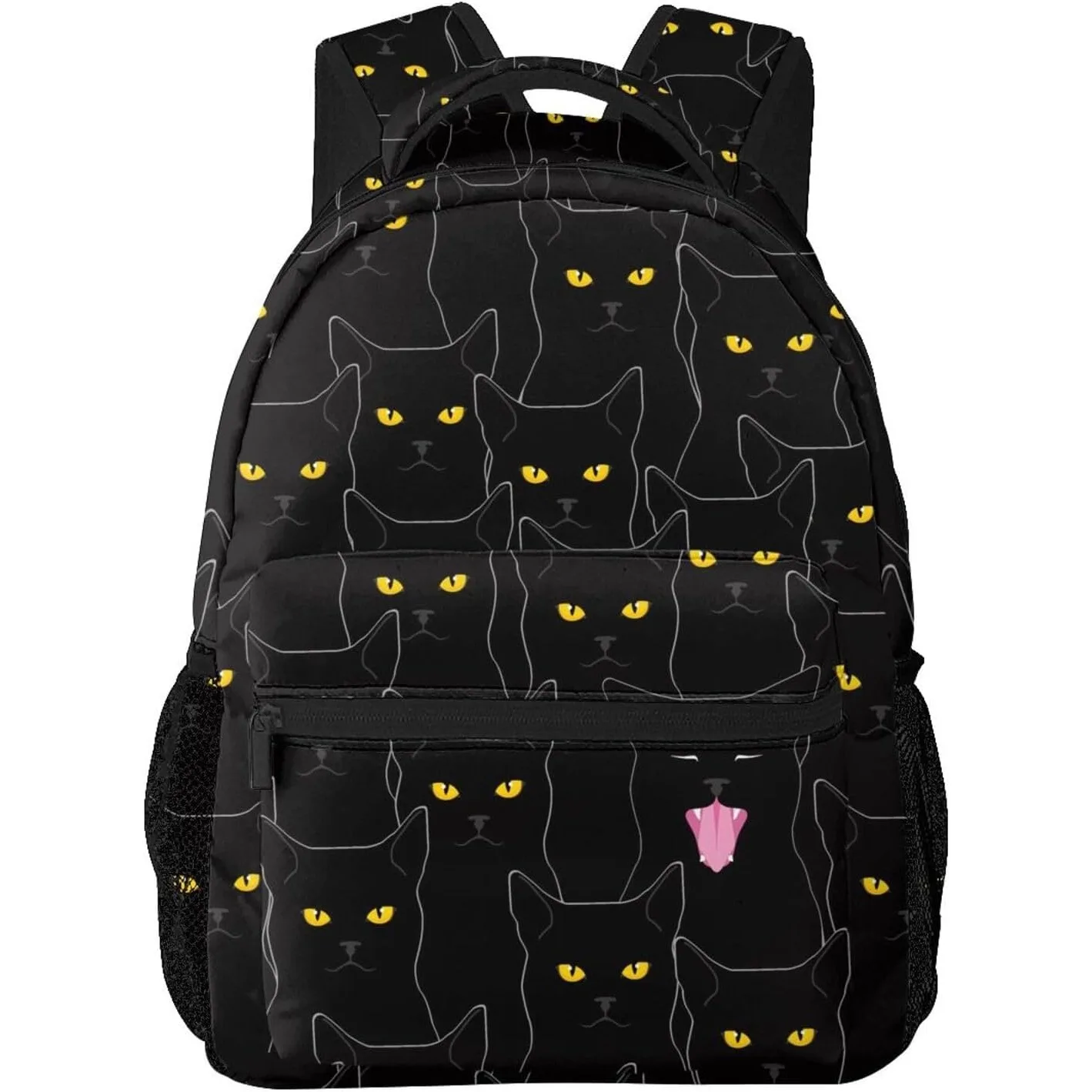 Black Cat Cool Backpack For School Laptop Bags Bookbag Big Casual Daypack For Student Girls Boys Kids Teens Travel Sports Work