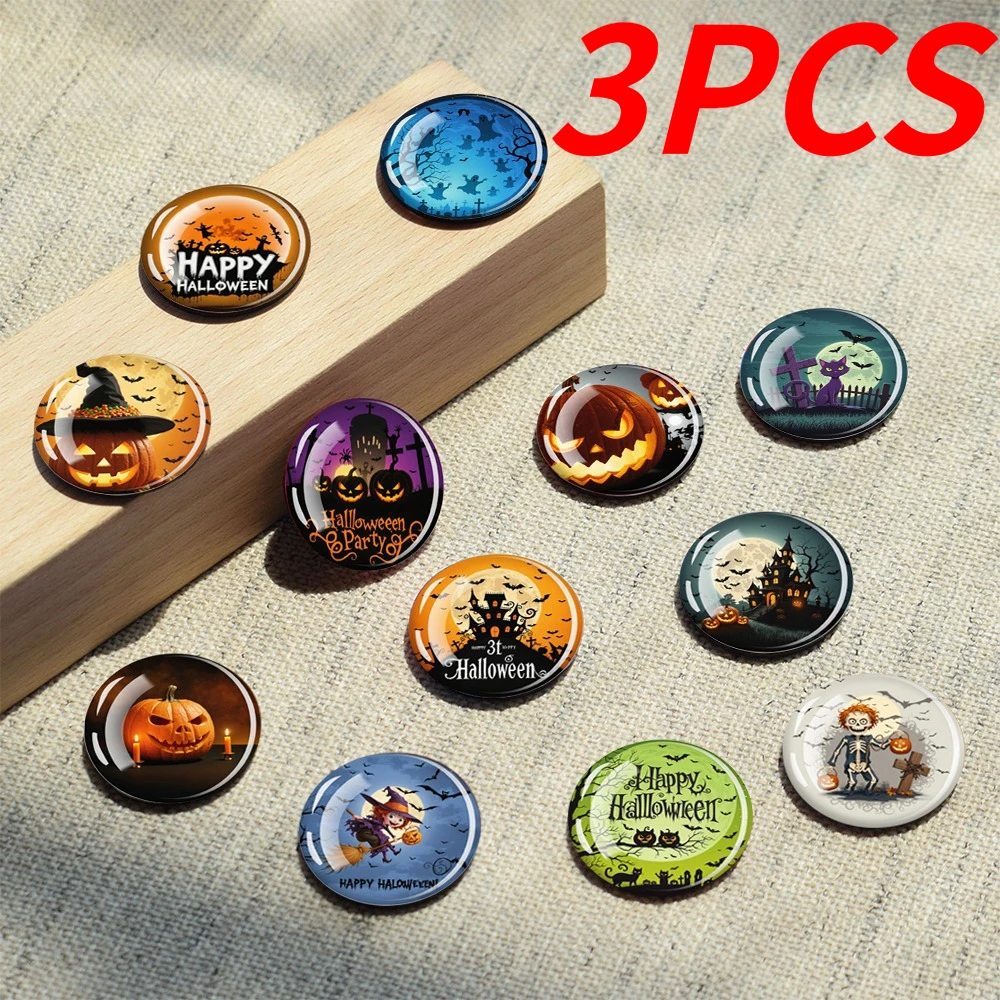 3PCS Halloween Themed Pattern Magnetic Refrigerator Sticker, Suitable for Attaching To Metal, Halloween Party Decoration Gift