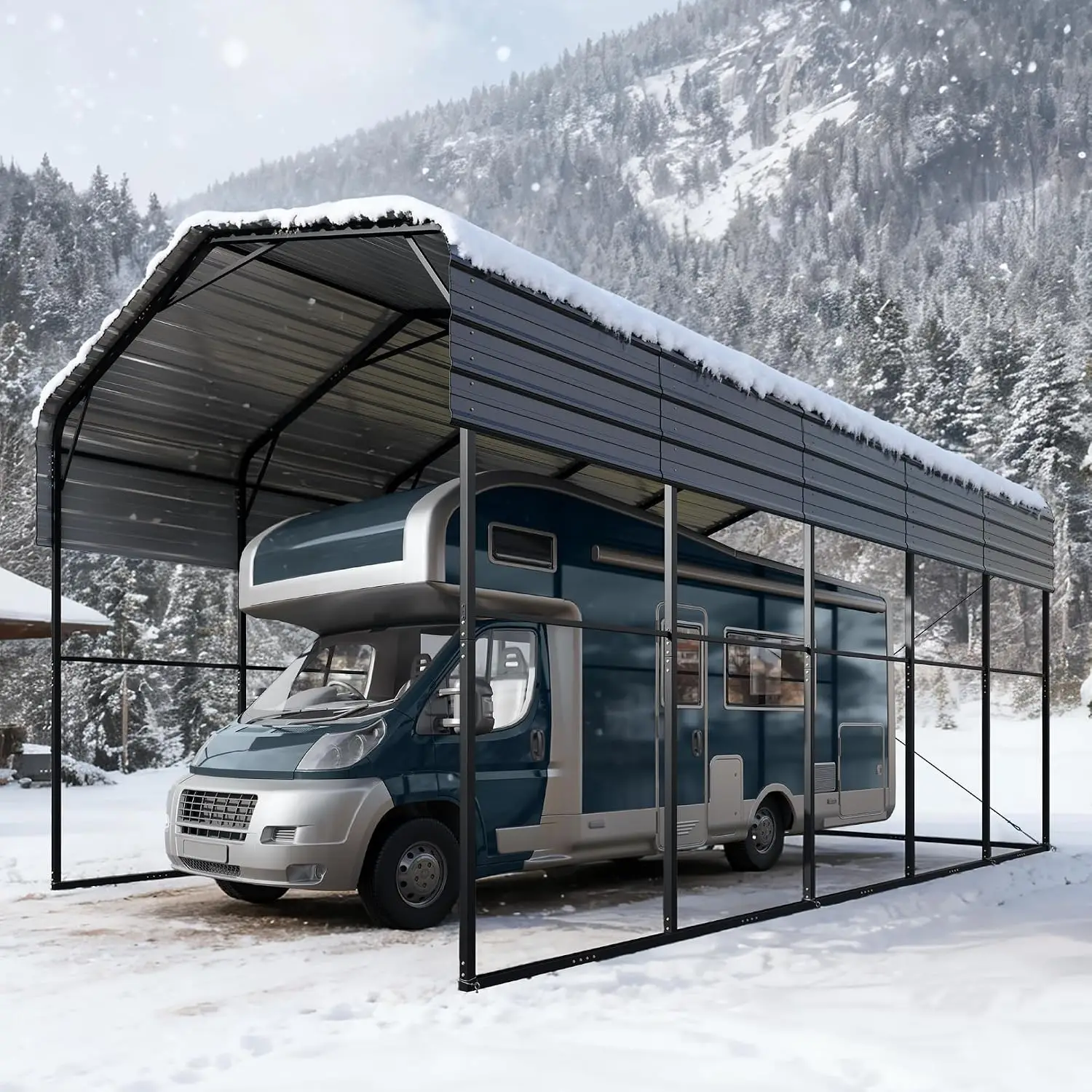 Metal RV Carport 14x25ft Heavy Duty Car Canopy Shelter Outdoor Vehicle Protection, Customized