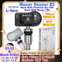 Mucar S3 Sensor TPMS 315MHz 433MHz Car Tire Pressure Diagnosis Tool Universal Sensor Programmable TPMS Update Thinkcar S2 S3