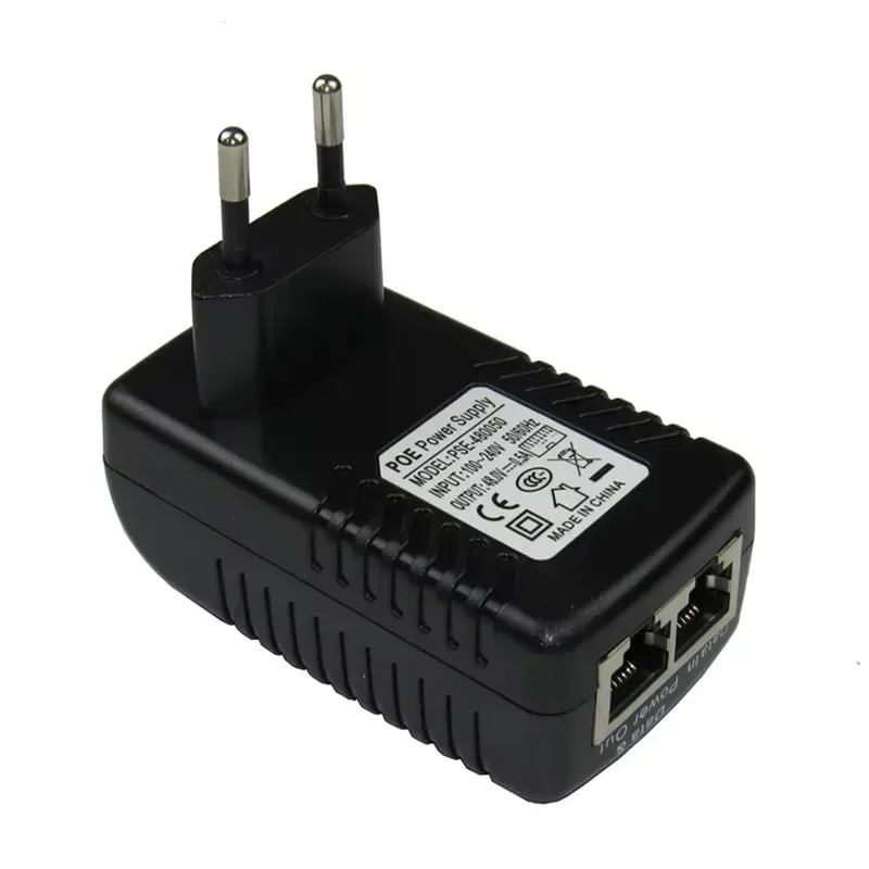 

Адаптер питания Ethernet для IP-камеры, активный инжектор PoE видеонаблюдения 48 В, 0,5 А, контактор питания 4/5(+) 7/8, совместим с IEEE802.3af