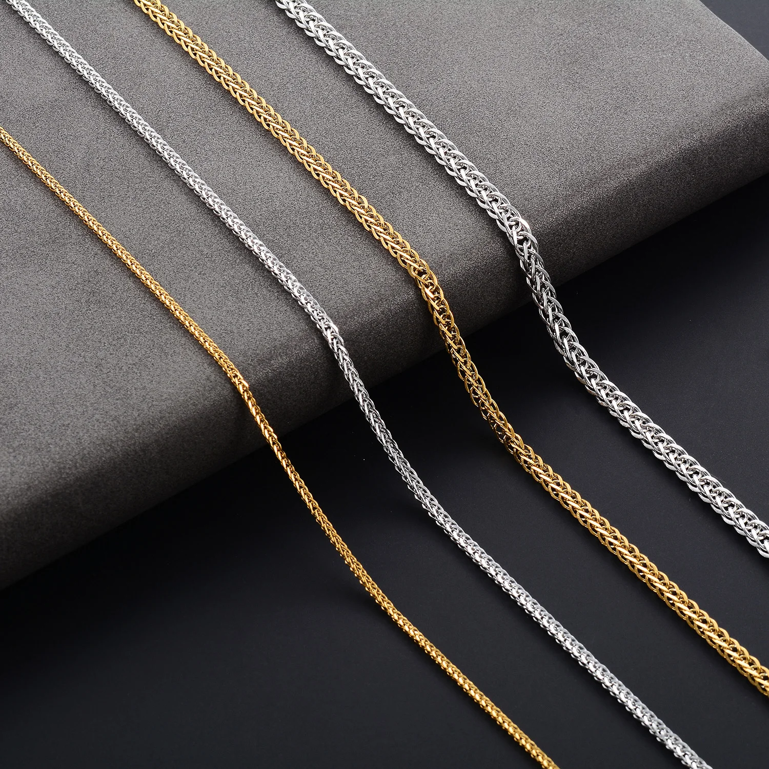 Breite 1,5/2,2/2,5/3,4mm Einfache Edelstahl-Gliederkette DIY Lange Halsketten Kubanische Gliederkette Schmuck für Frauen Männer – Detail 1