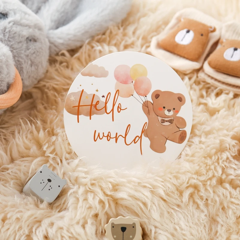 16 Stücke Papier Baby Meilenstein Nummer Monatliche Gedenkkarten Neugeborenen Cartoon Bär Gravierte Alter Fotografie Requisiten Baby Geburt Geschenk – Detail 14