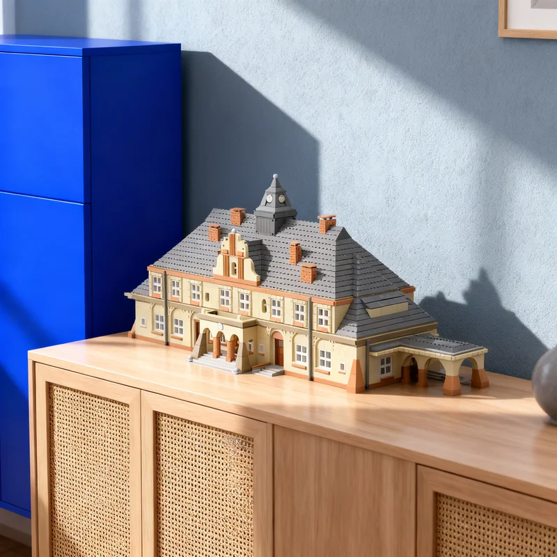 

Конструктор MOC «Неоклассический поезд» (9282 детали), модель городского поезда, игрушка-подарок, креативный коллекционный набор для демонстрации, премиум-класс, для взрослых и детей