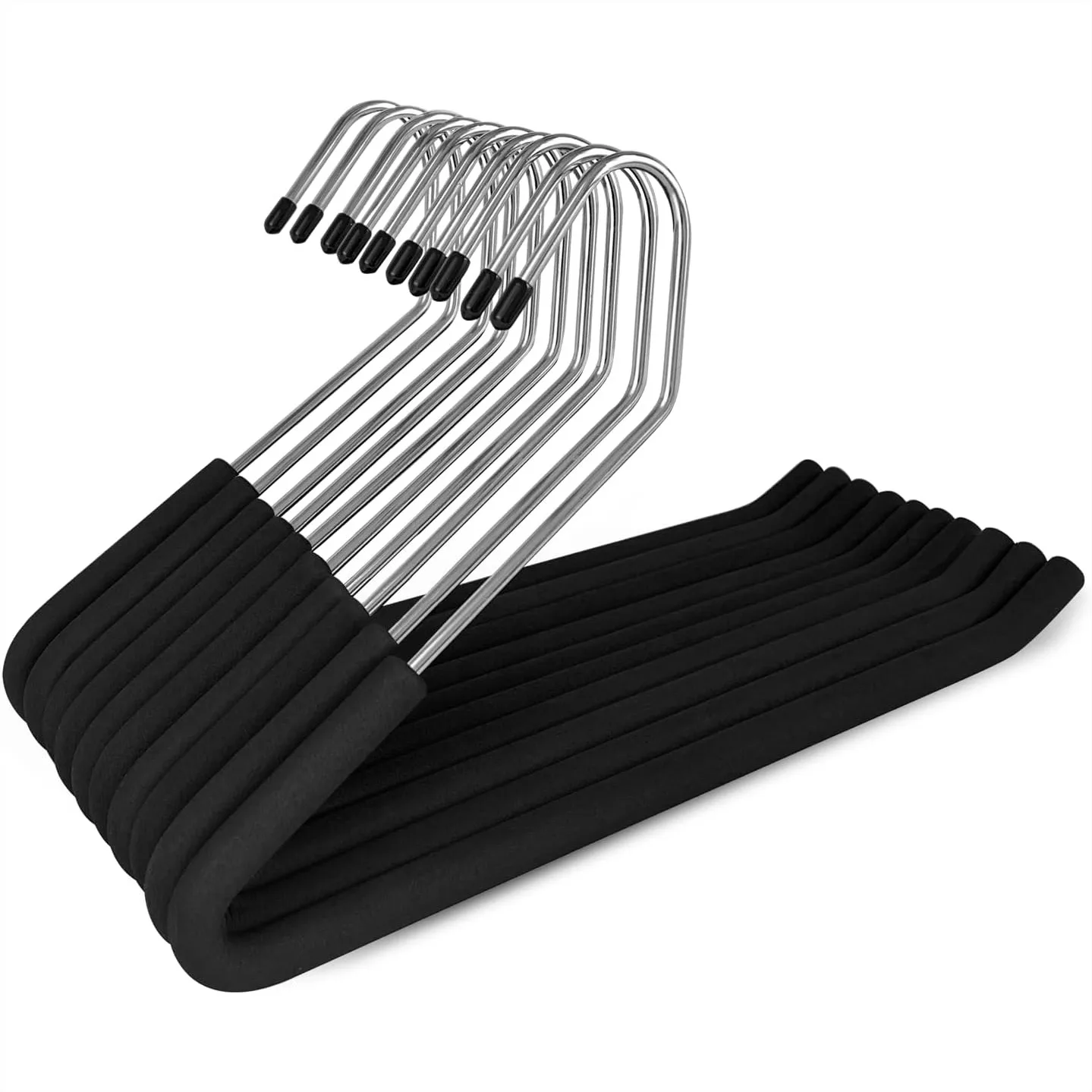 

Вешалки для брюк, 10 штук, с нескользящими поролоновыми накладками, усиленные, для джинсов и брюк, экономия места в шкафу