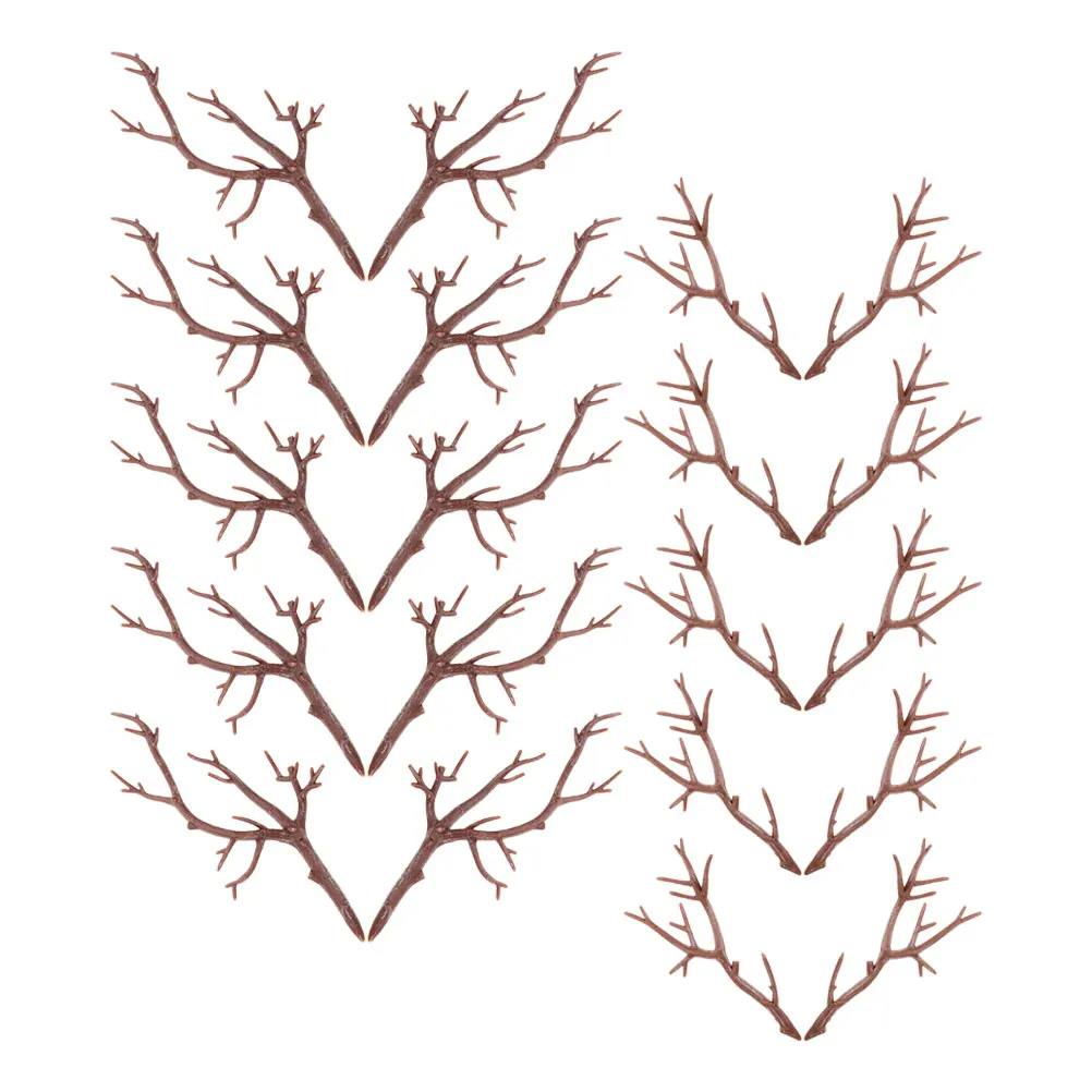 

20pcs Plastic Antler Accessories Fake Dried Branches Realistic Snowman Hands For Diy Christmas Decorations Vase Filling