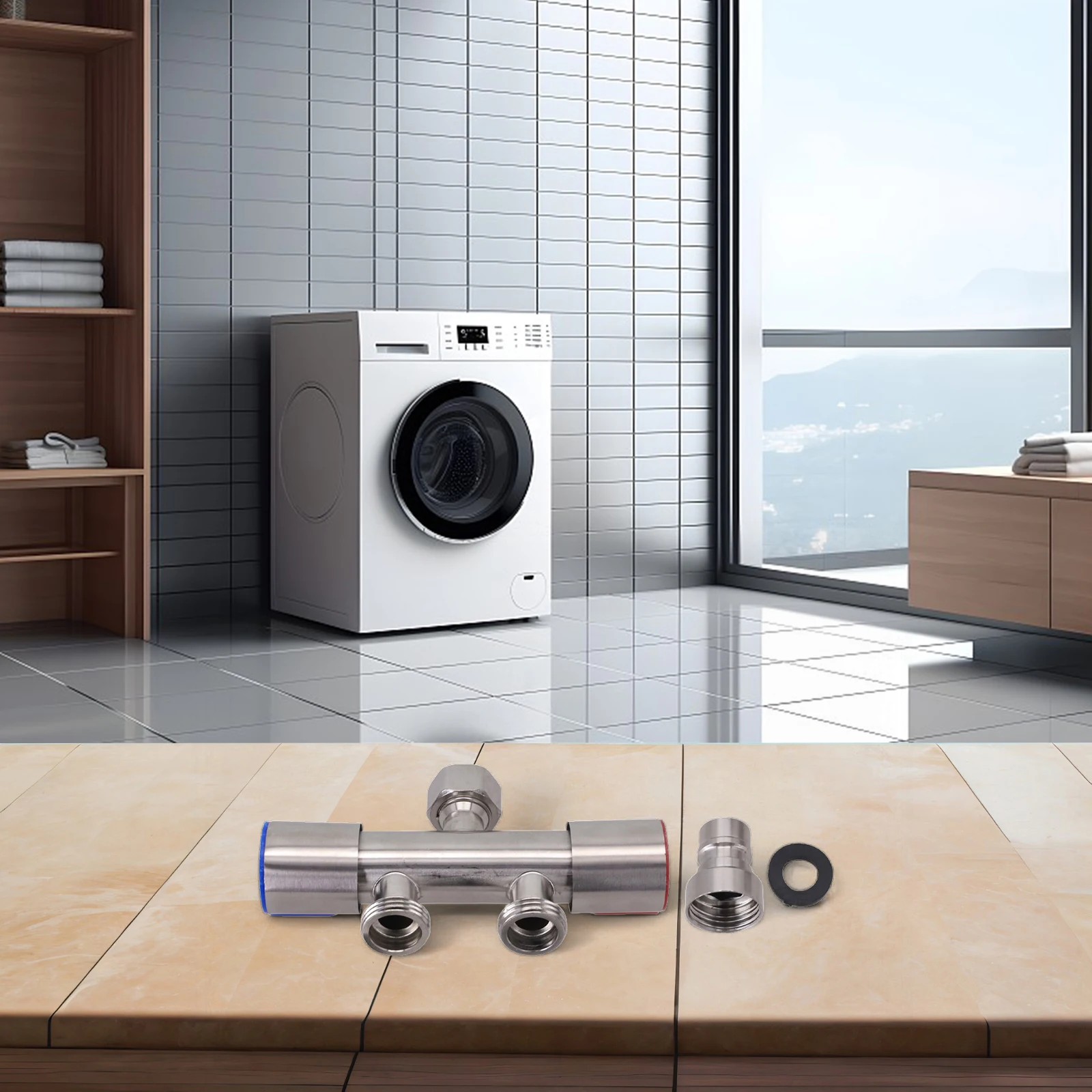 

Angle Valve Double Control Faucet 120MM G1 2 Modern Design Shower Valve For Home Garden Connector Long-lasting Construction