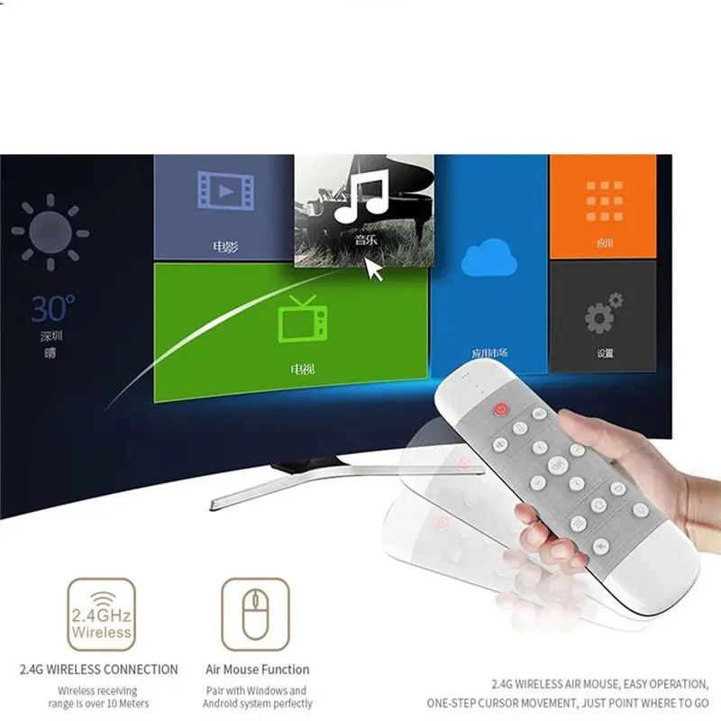 B76B Q40 Voice Remote Control, 2.4G Wireless Keyboard Air Mouse, IR Learning Gyro Backlit for Smart TV Box
