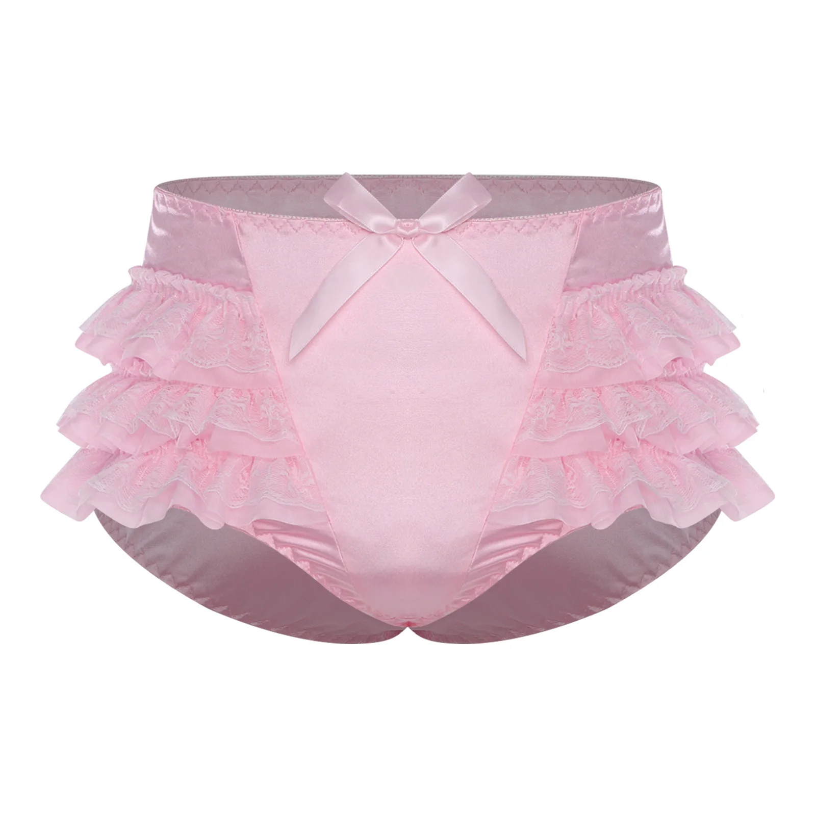 Men's Ruffled Lace Trim Cutout Crotch/Normal Crotch Panties
