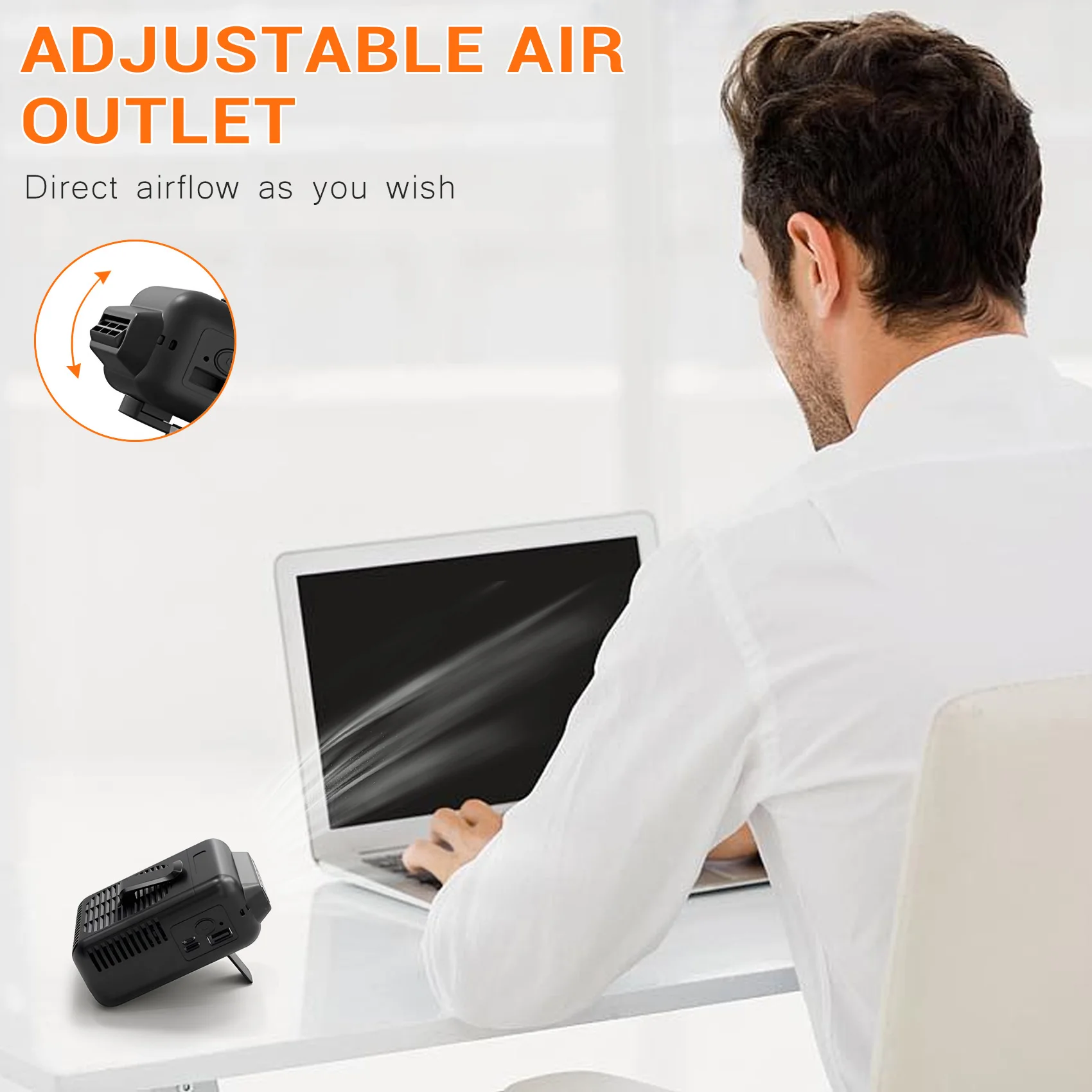 

M14K-перезаряжаемый поясной вентилятор с зажимом, портативный поясной вентилятор, шейный вентилятор с батарейным питанием, регулируемое выход воздуха, охлаждающий вентилятор для улицы