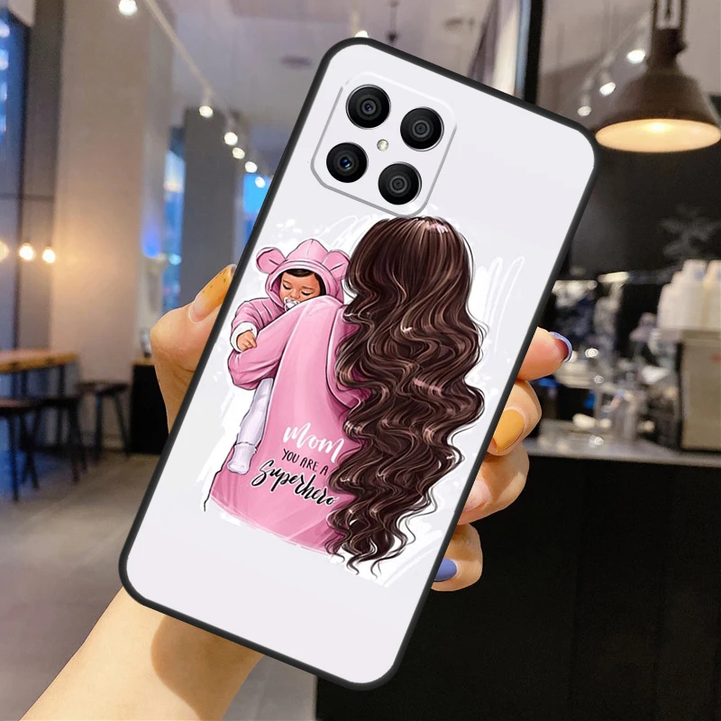 Mẹ Con Gái Cô Gái Sơn Bố Ốp Lưng Điện Thoại Huawei P50 P40 P30 P20 Lite Pro Nova 5T P Thông Minh 2021 Danh Dự X8 X7 X9 50 Ốp Lưng