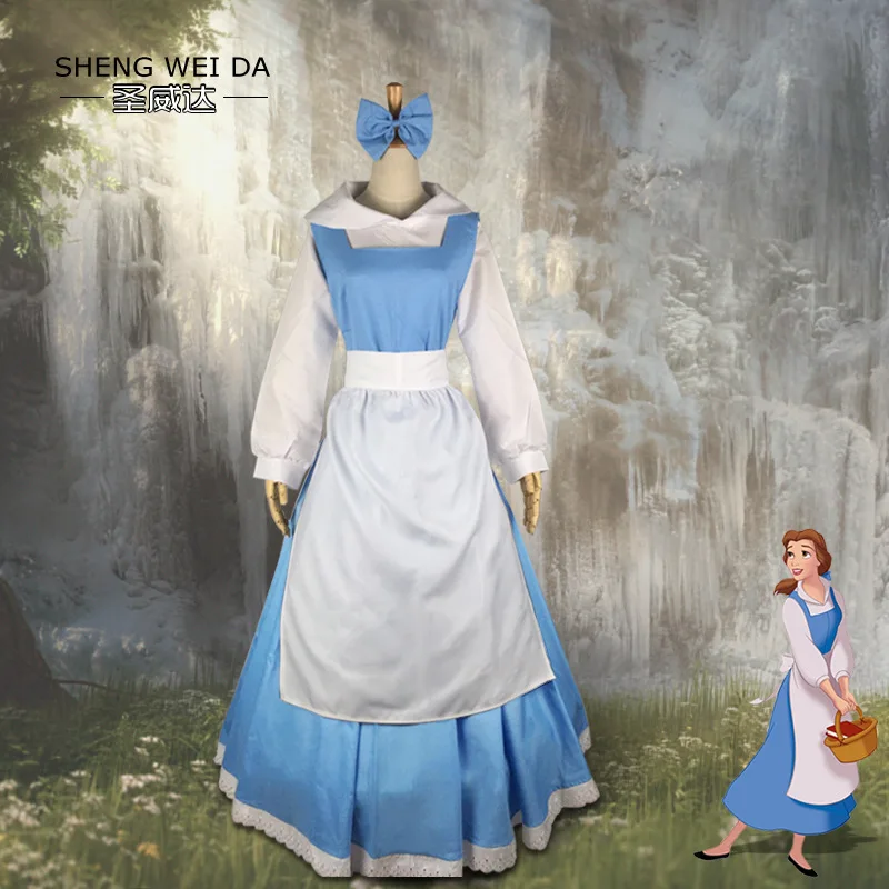 

Костюм для косплея в стиле аниме WHH Dssni, женский костюм для ролевых игр в образе принцессы Белль, платье горничной, полный комплект для девочек, Хэллоуин, карнавал