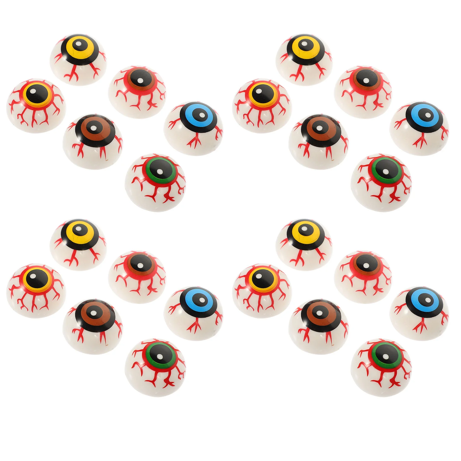 24 Pcs Prom Decorations Halloween Eyeballs Toys Bounce Playing Hollow Plastic Home