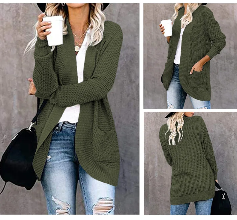 Autumn Long Cardigan Women Jumper Fashion Loose Coat Ladies Knitted Outerwear Ropa Mujer Clothes Woman Sweater Jacket Pull Femme