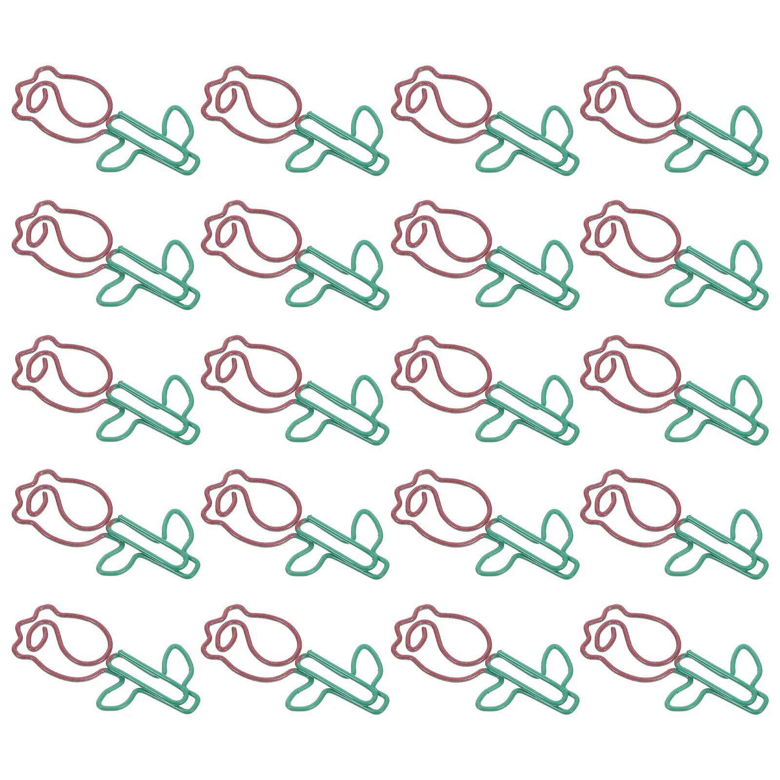 20 Stück Büroklammern in Rosenform, Metall-Lesezeichen, niedliche dekorative Clips für Schule, Büro, Planer, Zubehör, Dokumentenbefestigung