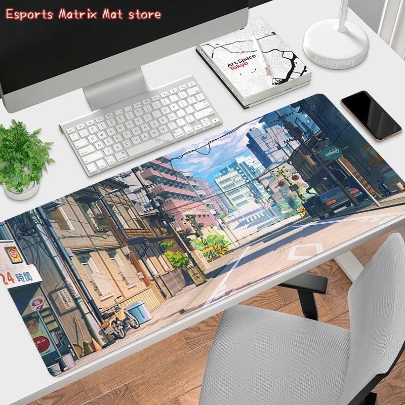 

Anime City Street Gaming Mouse Pad - Large Extended Anti-Slip Desk Mat for Gamers & Anime Fans