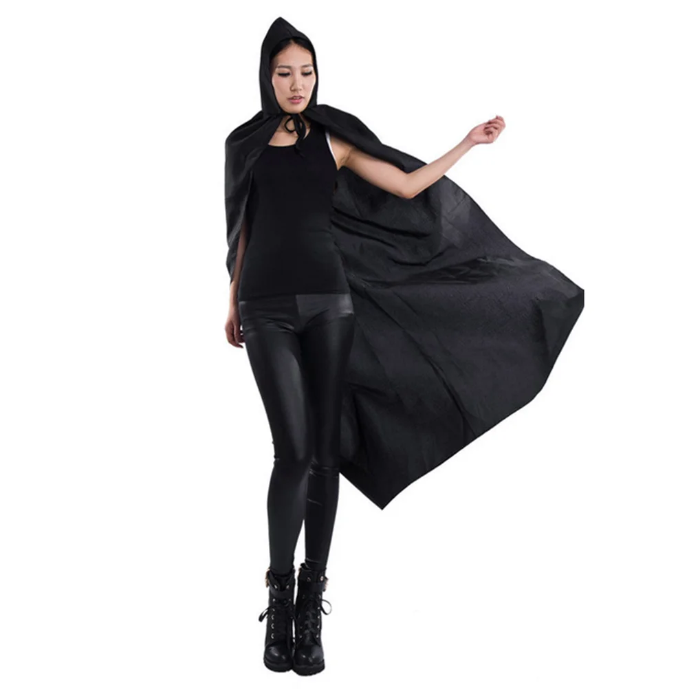 Capa preta com capuz, Death Grim Reaper Traje, Maquiagem Roupas