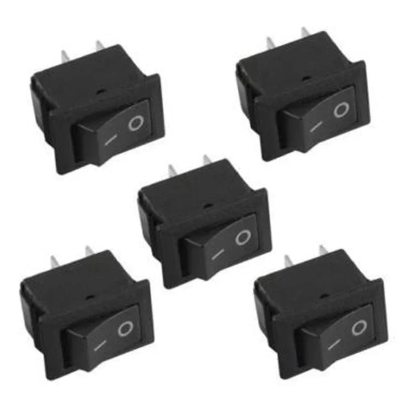 10Pcs Auto Car Truck Boat Round Rocker DC 250V 3A 2-Pin ON/OFF Toggle SPST Switches Rocker Switch 10*15mm