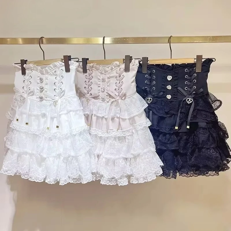 Mine Series Mass Production Mini Skirts Soft Girl Sweet Multi-layer Lace Ruffle Edge Culottes 2025 Spring And Summer Short Skirt
