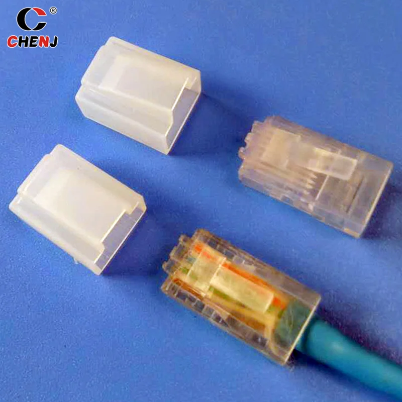 2PCS/set Network Connector Dustproof Cap RJ45 Ethernet Cable End Caps Modular Plug Protection Covers