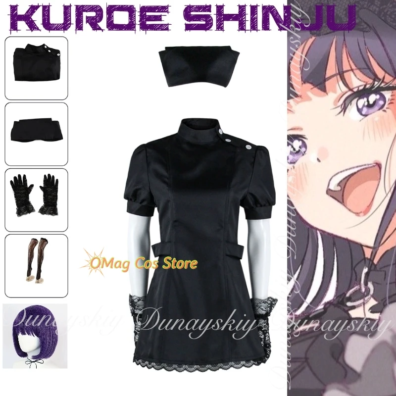 

My dress up darling Anime Kitagawa Marin Cosplay Kuroe Shinju With The Black Nurse Uniform And Wig Cosplay Costume Anime All Set