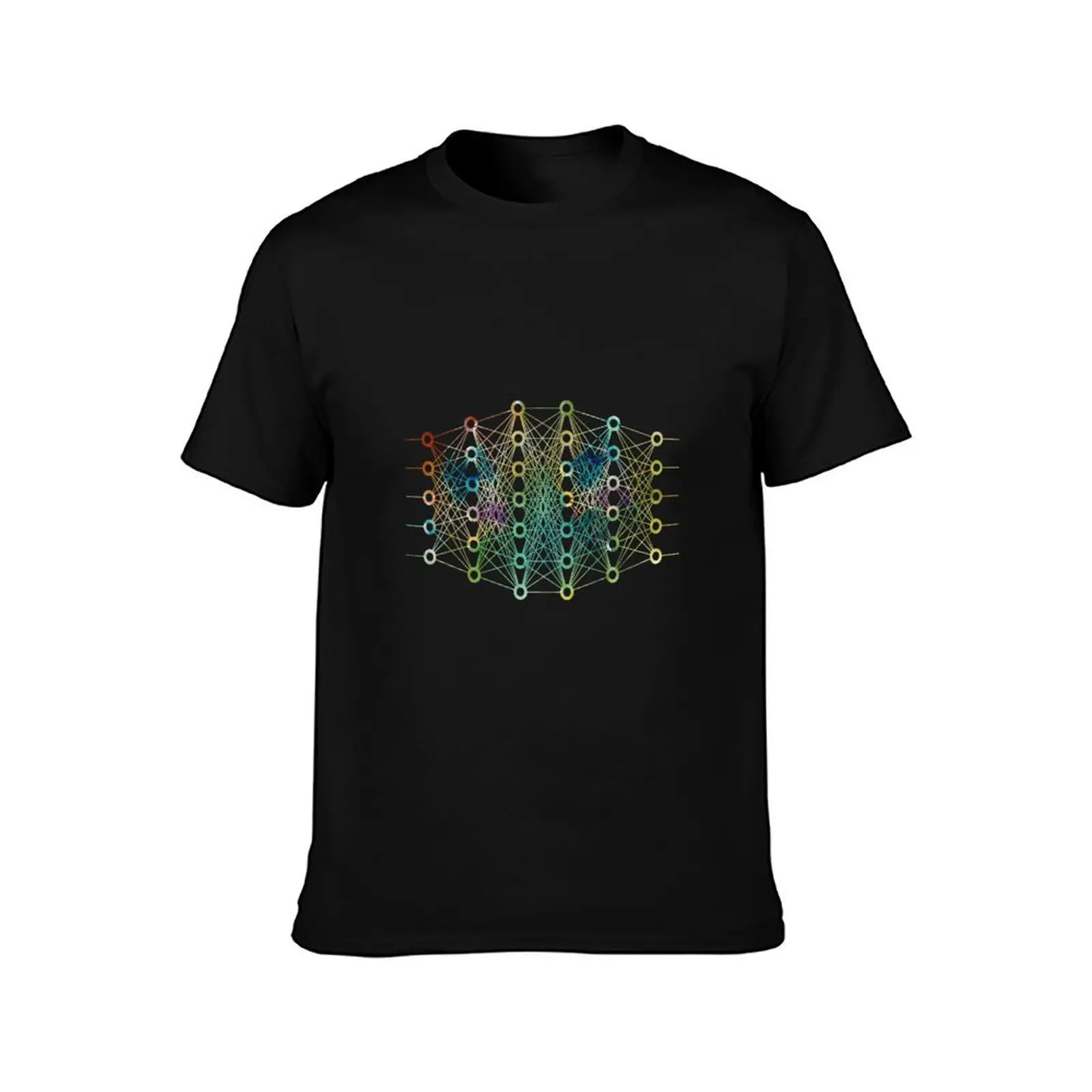 Neural Network T-Shirt Summer Casual Cotton Tee Oversized Streetwear Tops Vintage Graphic Print Loose Fit Short Sleeve