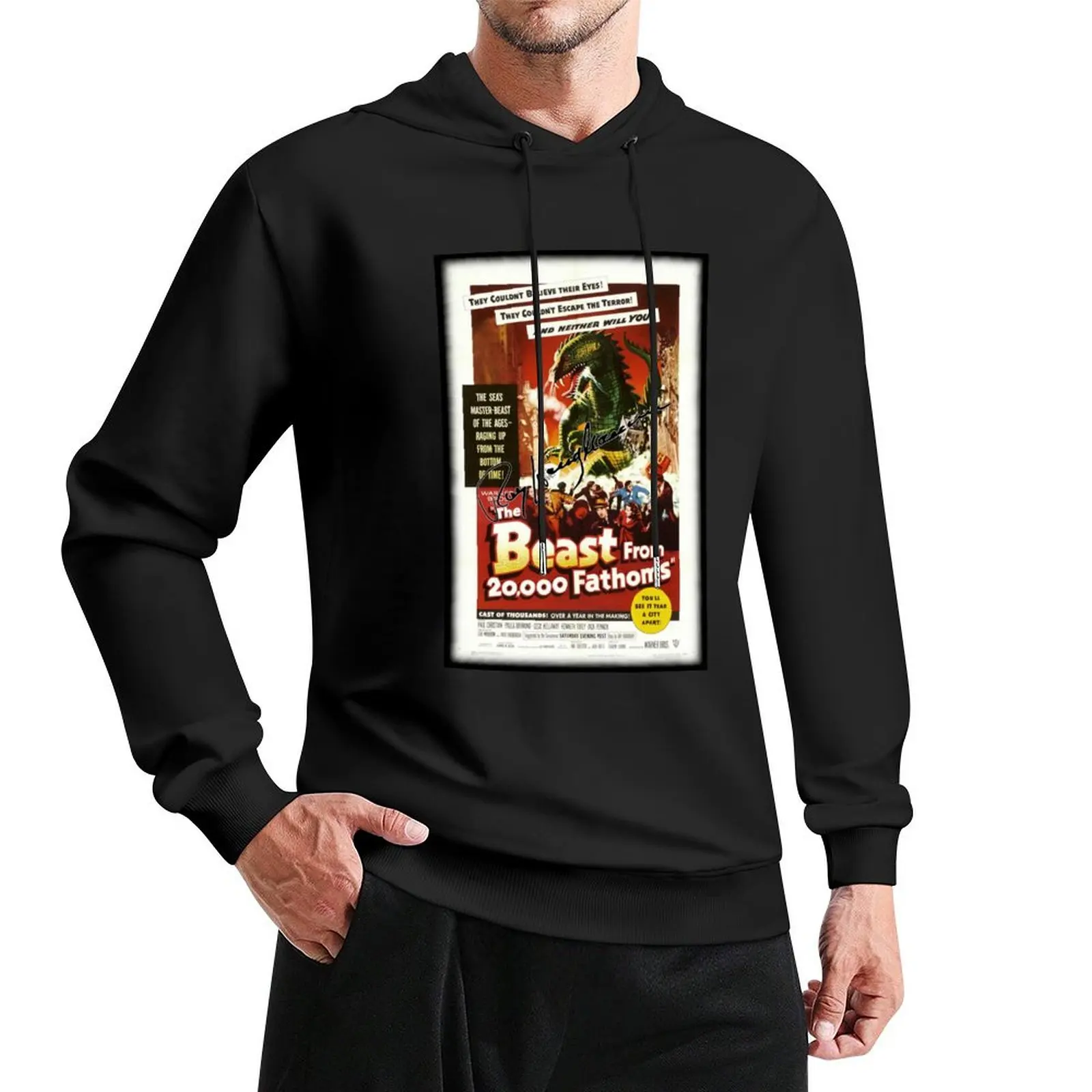 

The Beast From 20,000 Fathoms - Ray Harryhausen Signature. Pullover Hoodie men's clothing mens hoodies