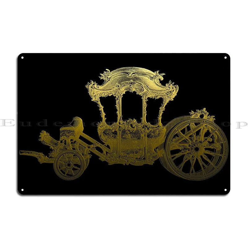 Vintage Gold Carriage Metal Sign Party Club Wall Decor Designing Garage Tin Sign Poster