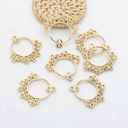 Retro Zinc Alloy Hollow Charms Lace Connector 10pcs For DIY Jewelry Necklace Making Accessories Nickel Free