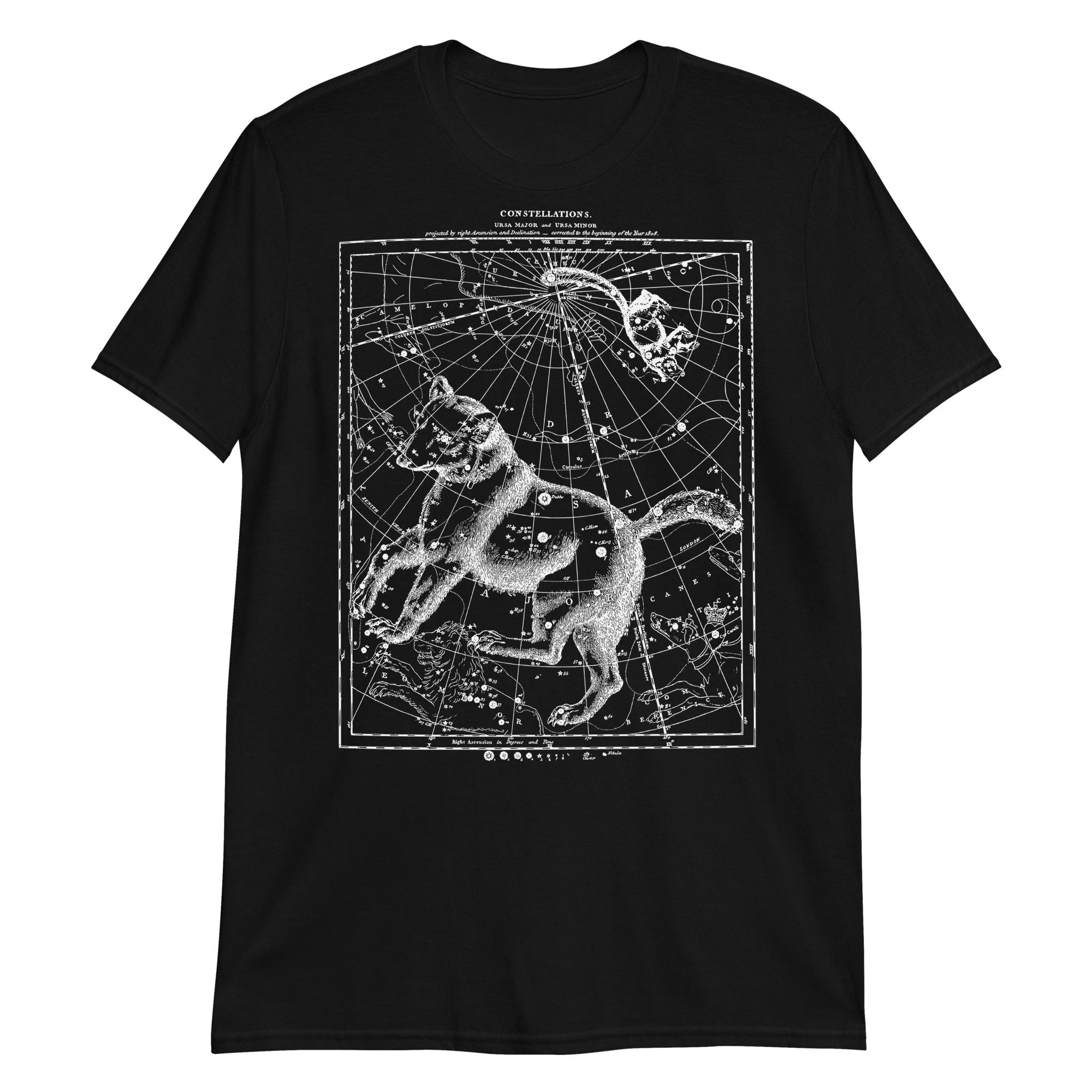 Best Selling Fashion New Ursa Major and Minor Constellation Map Aesthetic Astronomy Space T-Shirt Short-sleeved Men's T-shirt