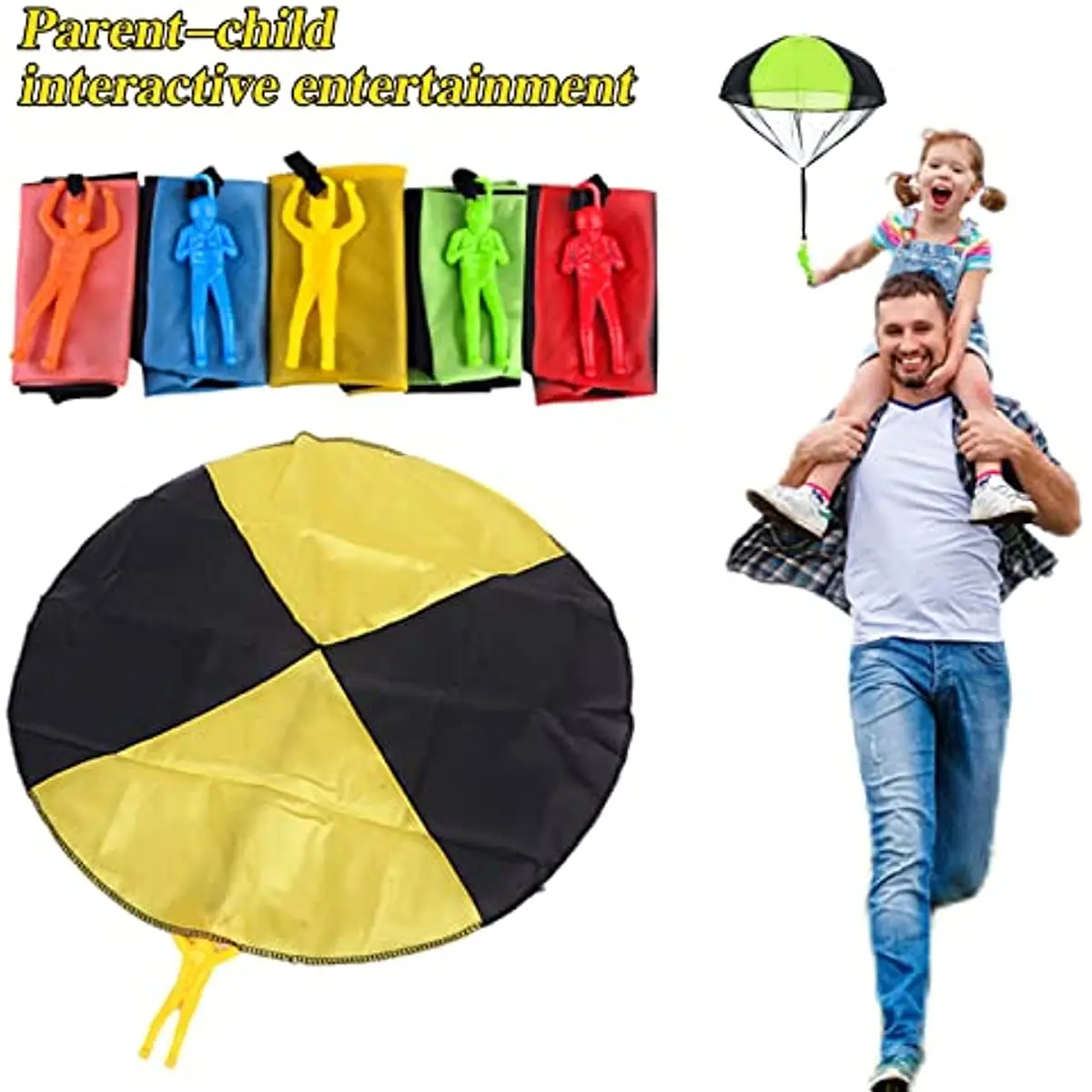 Kids Hand Throwing Parachute Toy Outdoor Funny Toys Game for Children Fly Parachute Sport Educational Games with Mini Soldier