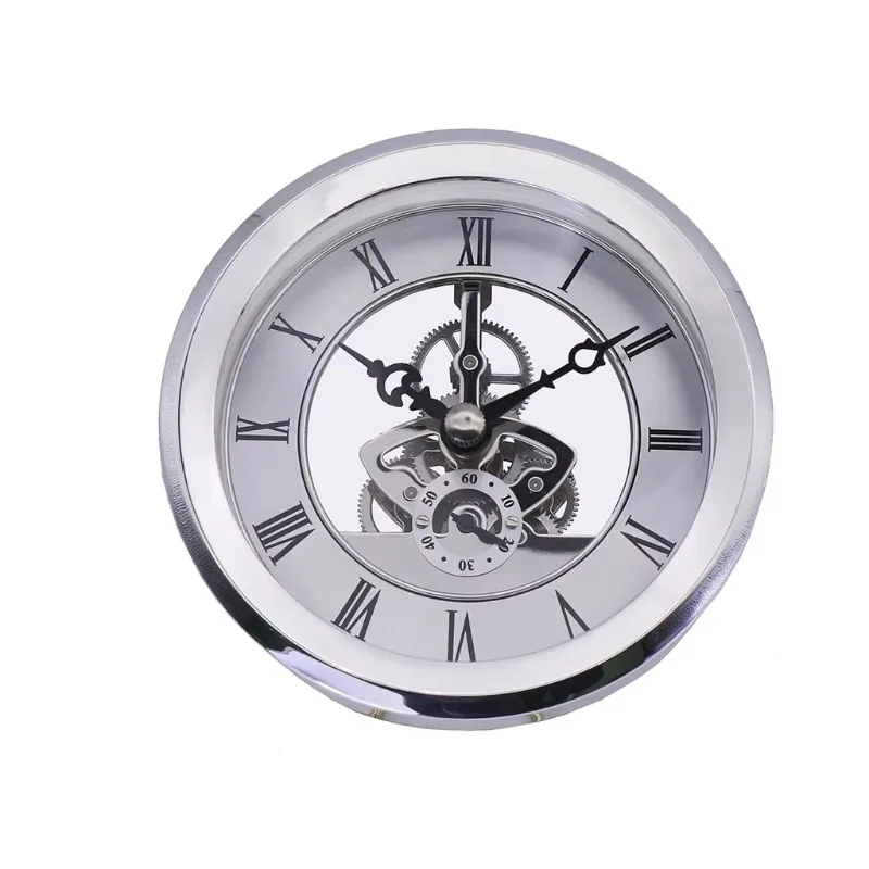 4 1/16 inch (103mm) gold skeleton clock insert with gold bezel
