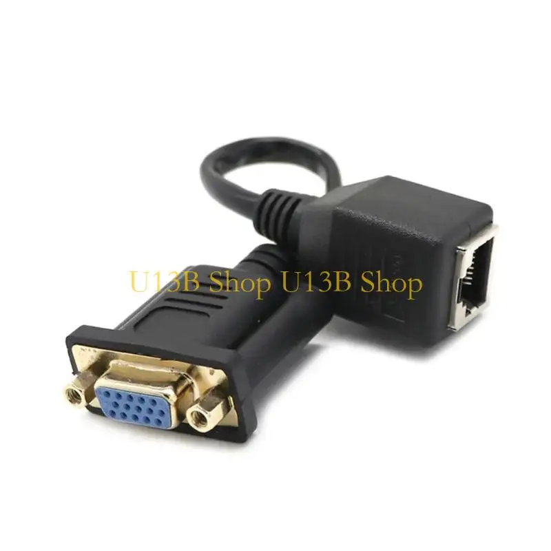 U13B VGA to RJ45 Adapters Cord 15cm/5.9in VGA to RJ45 Ethernet Port Converters Wire