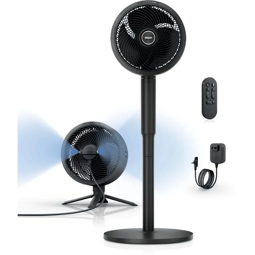 Fan, FlexBreeze Outdoor & Indoor Fan with InstaCool Misting Attachment, Cordless & Corded, Pedestal to Tabletop - Black