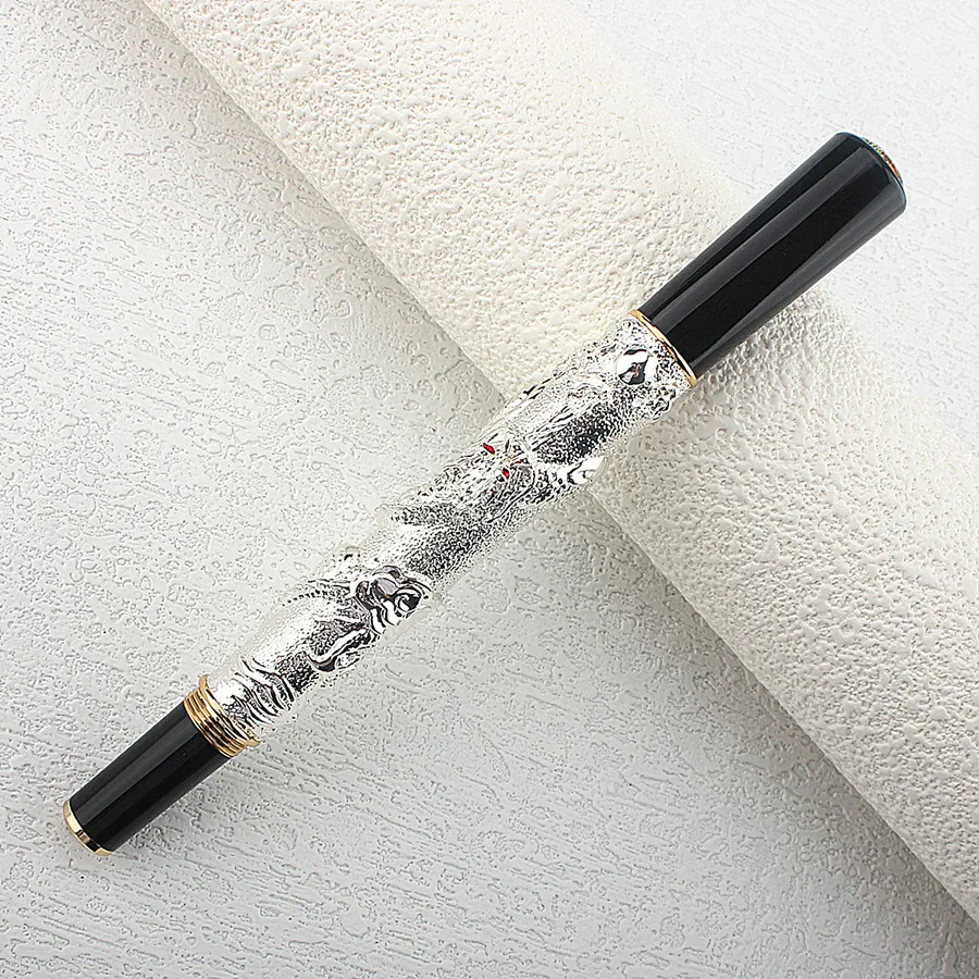 Imagem -03 - Dragon Spirit Jinhao Caneta-tinteiro Metal Nib Luxury Writing Ink Pen Escritório e Papelaria Escolar f 0.5 m 0.7 mm