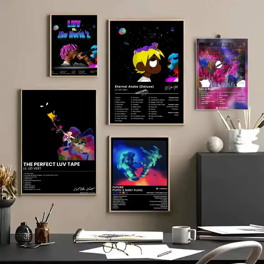 Pop Rap L_Lil Uzi V_Vert Album HD Linen Canvas Poster Wall Art Prints for Living Room Bedroom Office Home Decoration Gift