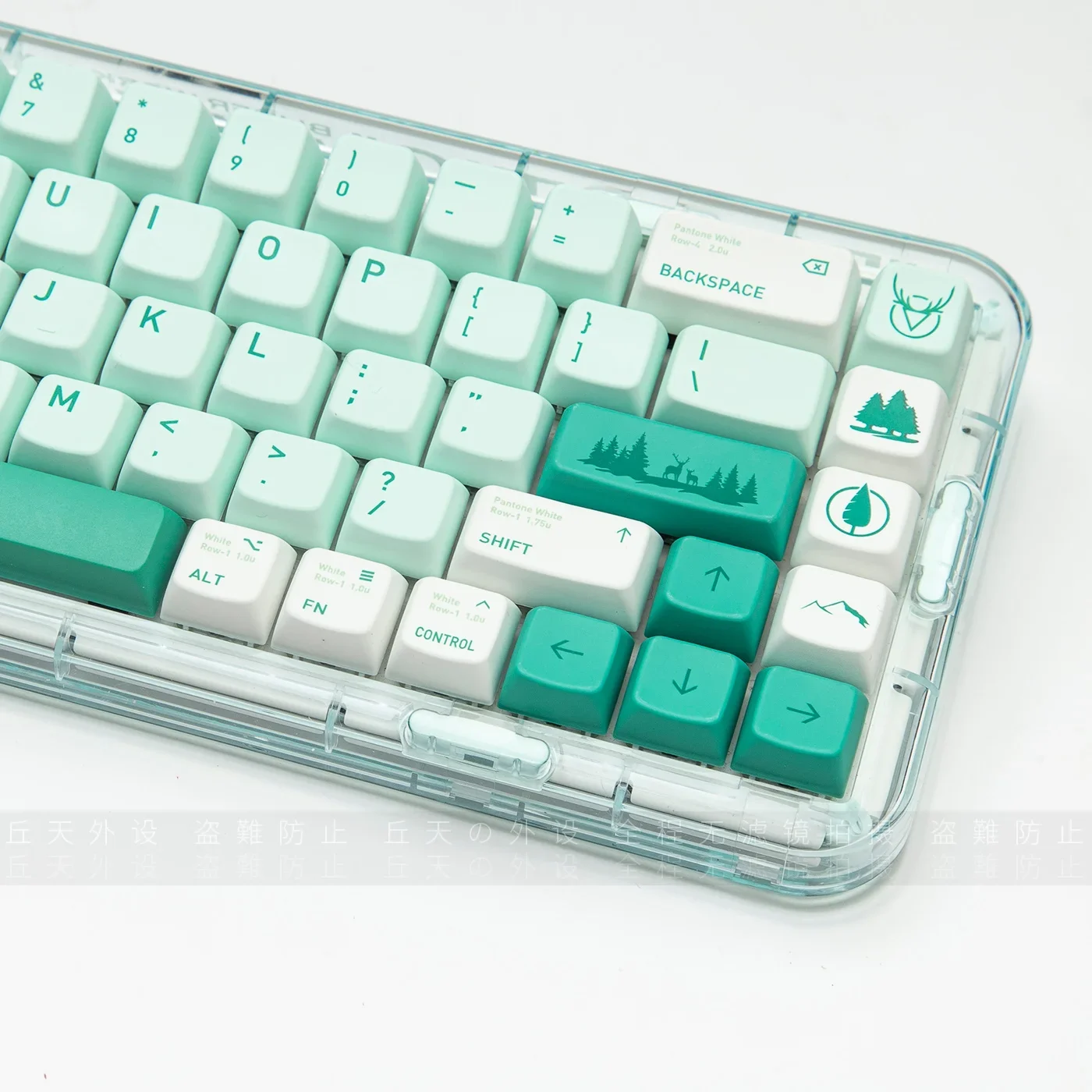 lost forest keycaps 135 keys MDA height green keycaps fresh pbt material heat sublimation ningzhi K75 61 68 84 87 980