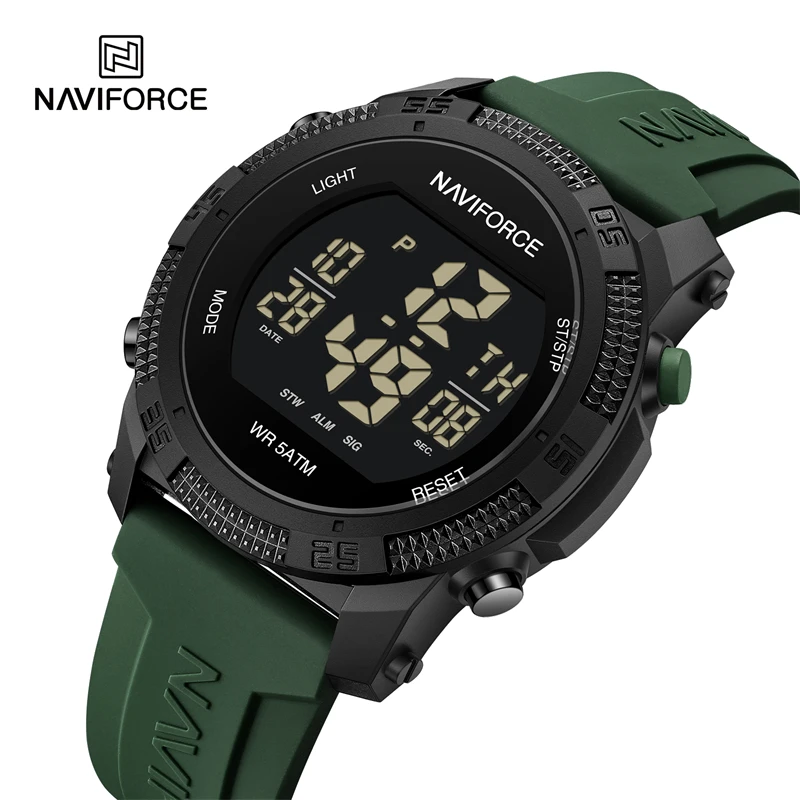 Naviforce 7104 Neue LCD Digitale Armbanduhr Wasserdichte Sport Silikon Uhren für Mann Casual Elektronische Männliche Uhr reloj hombre