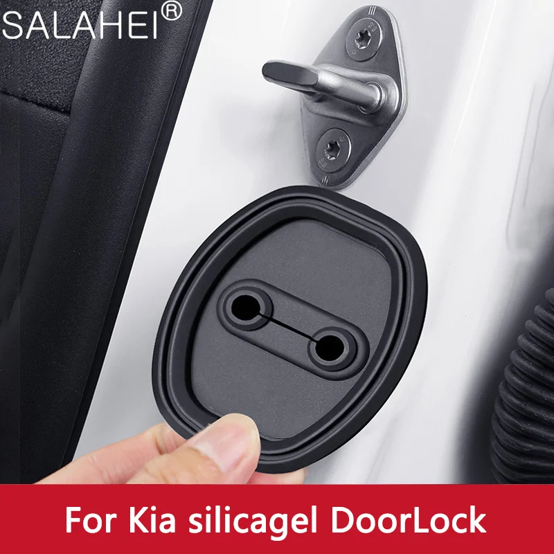 

4pcs /set Car Door Mute Damping Cushion Silicone Car Door Lock Buckle Cover For Kia Sedona K5 PHEV KX5 K3 EV KX3 K2 KX7 EV6 KX