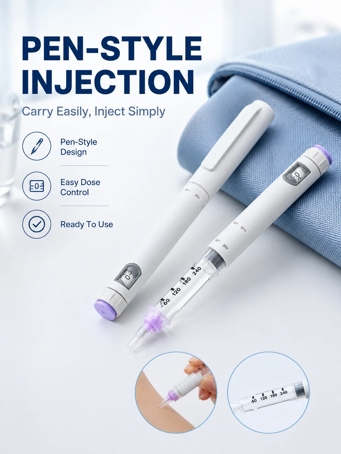 Gen-2 Disposable Insulin Injection Pen Portable Plastic Pen-type Syringe Easy to Use Precise Scale Easy to Carry Unisex