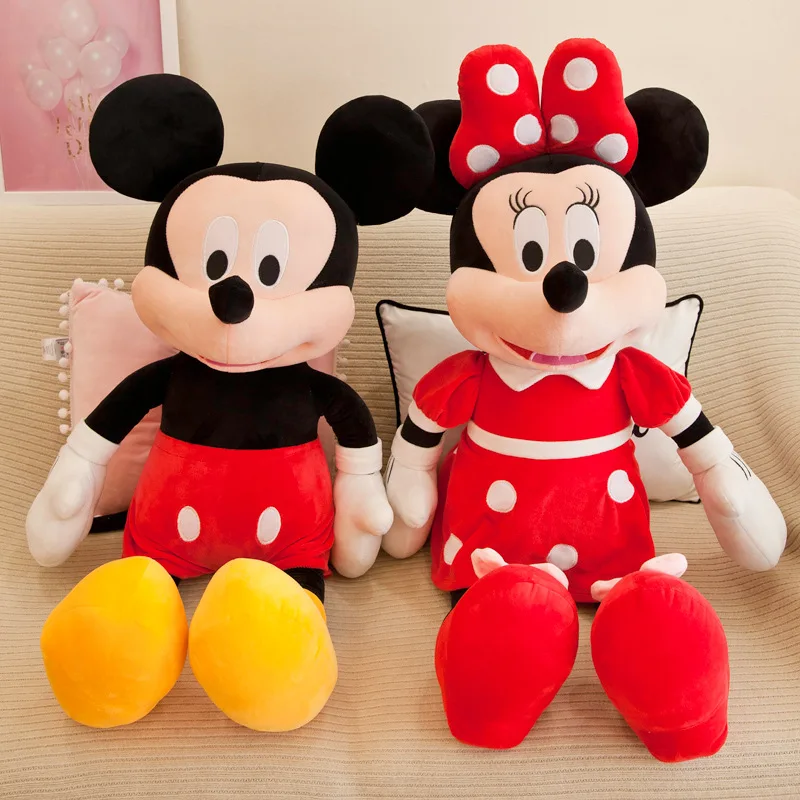 Disney Kawaii Mickey Minnie Mouse Stuffed Plush Toy Animals Doll Cartoon Cute Soft Pillow Room Decor Anime Peluche Children Gift