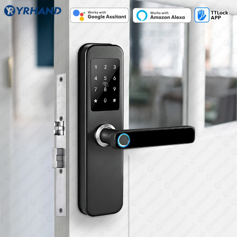 YRHAND Impermeável Fechadura Electronic Fingerprint Lock, Proteção De Segurança, Smart Door Lock, Fechaduras Ao Ar Livre, 2058