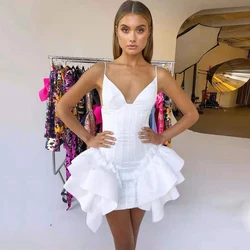 Spaghetti Strap Bandages Dress Women Sexy Bodycon Clothes Club Party Celebrity Mini Dresses