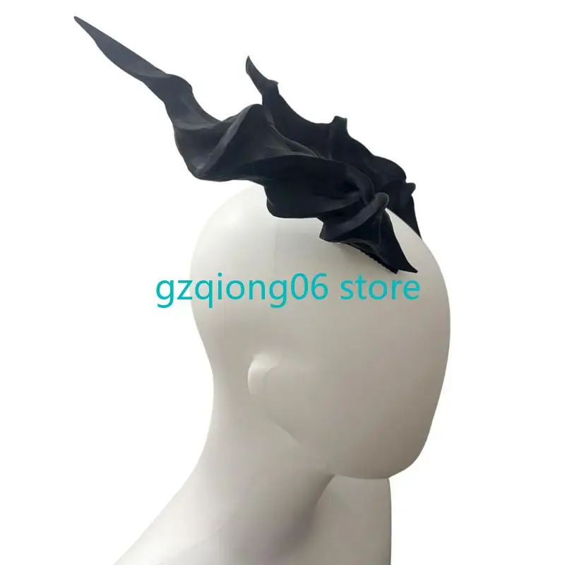 

K3NF Girl Flat Clip Hairpin Cosplay Anime Horn Black Halloween for Women
