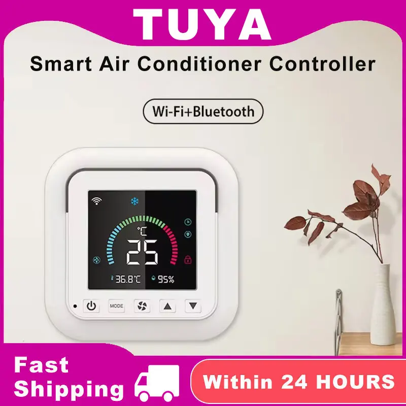 

Tuya Smart Life WiFi Thermosta Air Conditioner IR LCD Touch Screen Remote Control Temperature Humidity Sensor Alexa Google Home