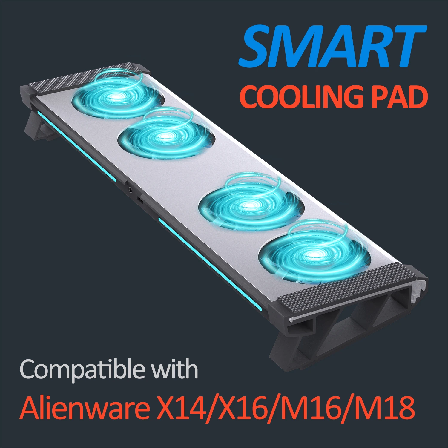 Rgb Smart Gaming Laptop Cooler Almofada de Resfriamento para Alienware X14r1 X14r2 X16r1 X16r2 M16r1 M16r2 M18r1 M18r2 Xps15 Xps17