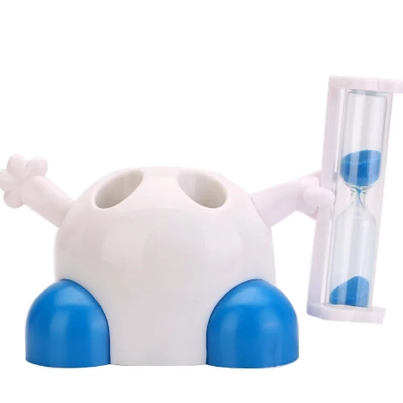 New Creative Toothbrush Holder Stand With 3 Minutes Countdown Hourglass Tooth Brush Storage Rack Base Toothbrush Organizer Stand