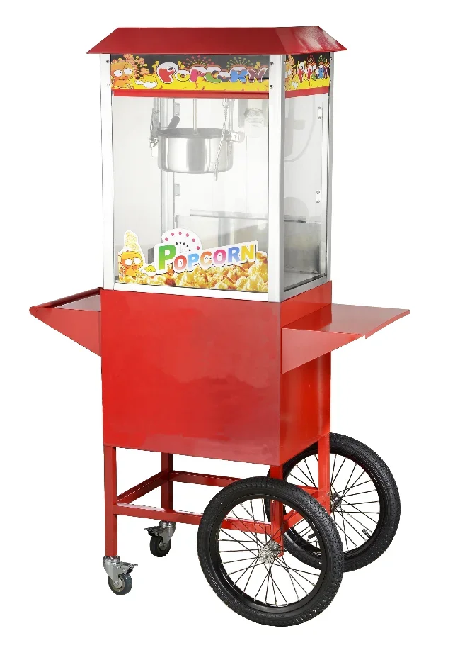 Kettle Collapsible Popcorn Machine With Carts Hot Sale Automatic Popcorn Maker With Wheel For Restaurant